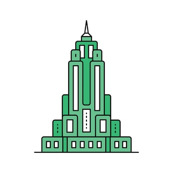 Iconic skyscraper in New York City, empire state building design vector