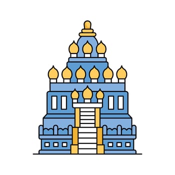 Hindu Temple, world heritage site, prambanan temple design vector