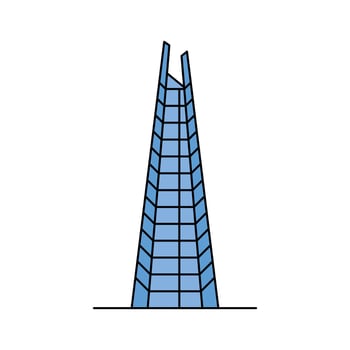 Modern glass skyscraper in London, the tallest building in the United Kingdom vector