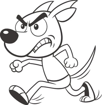 cartoon dog running with angry expression vector
