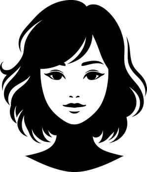 girl face silhouette isolated design on white background vector