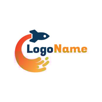 Letter mark rocket logo design template vector