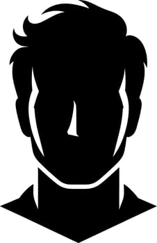 man face black silhouette design isolated on white background vector