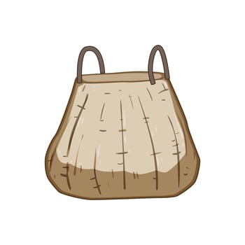stylish wicker laundry basket cartoon illustration vector