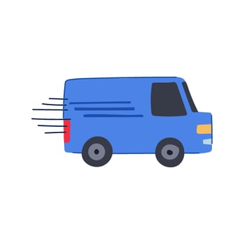 parcel delivery truck cartoon illustration vector