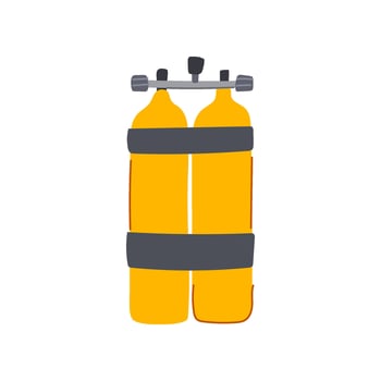 safety diving cylinder cartoon illustration vector