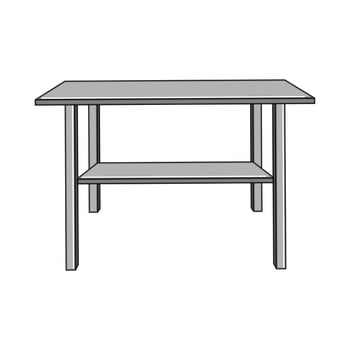 home metal table cartoon illustration vector