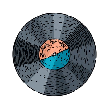 analog vynil record sketch hand drawn vector