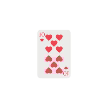 Hearts 10, playing card vector