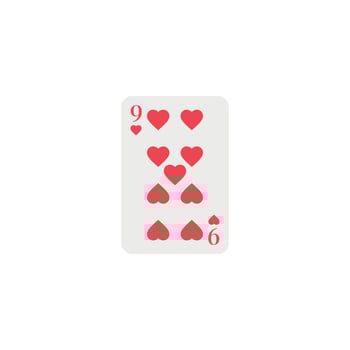 Hearts 9, playing card vector