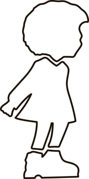 Cute Anime girl Sketch clipart Hand drawn vector