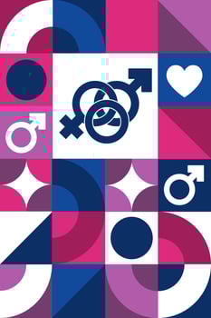 Celebrate Bisexuality Day. September 23. Seamless geometric pattern. Template for background, banner, card, poster. vector