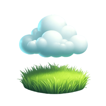 Cloud and grass on a transparent background png