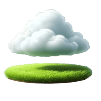 Cloud floating over grass isolated from background png
