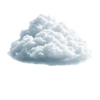 Pure white clear cloud on transparent background png