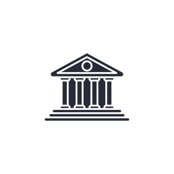Courthouse icon illustration. Courthouse symbol isolated on white background vector