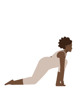 Brown body positive woman doing yoga ashwa pose png