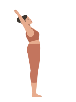 White body positive woman doing palm tree yoga pose png