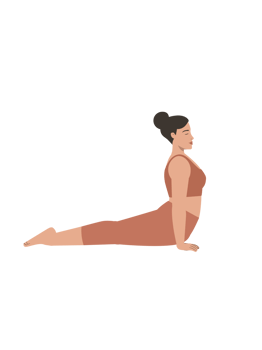 White body positive woman doing yoga cobra pose png