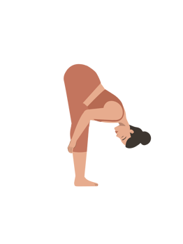 White body positive woman doing uttanasana yoga pose png