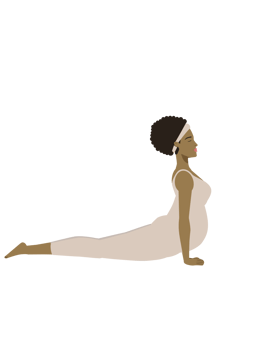 Brown pregnant woman doing yoga pose png