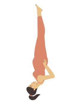 White pregnant woman doing salamba sarvangasanayoga pose png