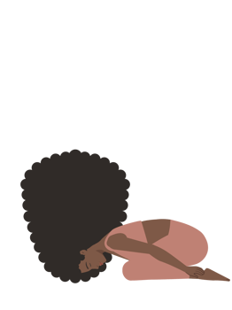 Brown woman doing balasana yoga pose png