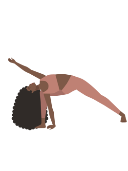 Brown woman doing extended side angle yoga pose png
