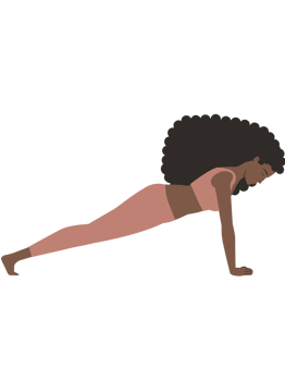 Brown woman doing yoga plank pose png