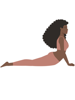 Brown woman doing cobra yoga pose png