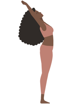 Brown woman doing ekam yoga pose png