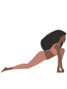Brown woman doing ashwa yoga pose png