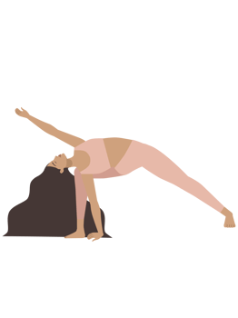 White woman doing parsvakonasana yoga pose png