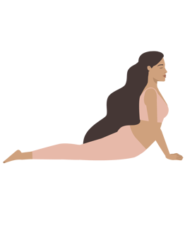 White woman doing bhujangasana yoga pose png