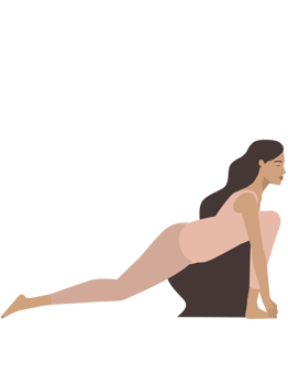 White woman doing ashwa yoga pose png