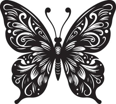 Detailed Butterfly Drawing Design for Logos and Decor vector