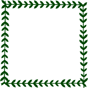 A square green leaf border frame with a transparent background. The leaves are stylized and have a simple, flat design. Perfect for adding a natural touch to your projects png