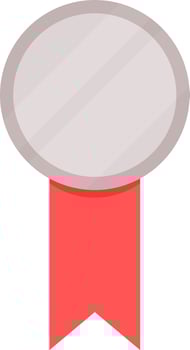 Silver medal. Round silver medal. vector