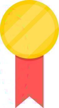 Gold medal. Round gold medal. vector
