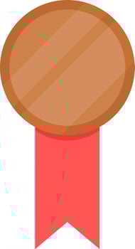 Bronze medal. Round bronze medal. vector