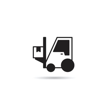 forklift icon on white background vector