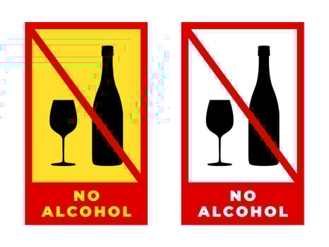 No Alcohol Sign. Prohibition alcohol vector