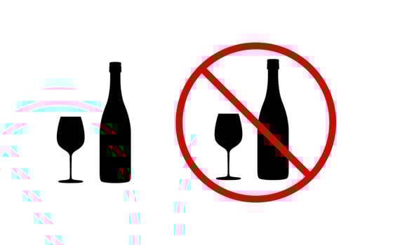 No Alcohol Sign. Alcohol Prohibition Symbol vector