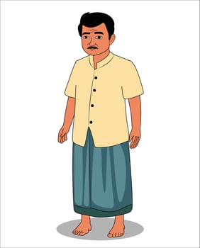 Indian village man catoon character design vector