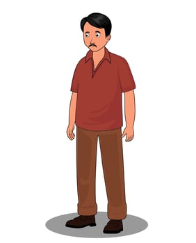 Indian village man catoon character design vector