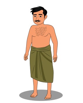 Indian village poor man catoon character design vector