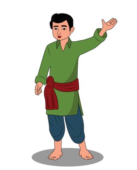 Indian village kuli catoon character design vector