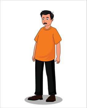 Indian village man catoon character design vector
