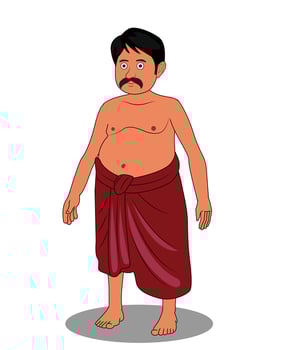 Indian village poor man catoon character design vector