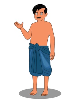 Indian village poor man catoon character design for 2d animation vector